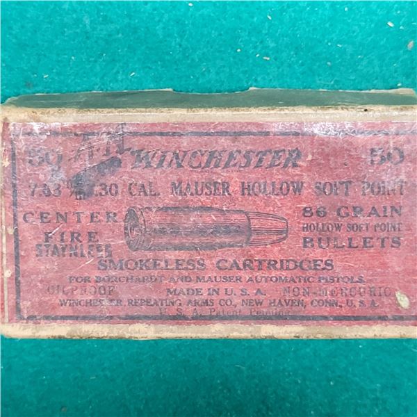Winchester 7.63m/m  Mauser Pistol Ammo