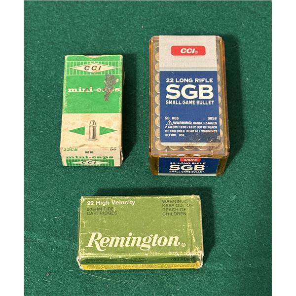 22 Caliber CCI and Remington Cartridges