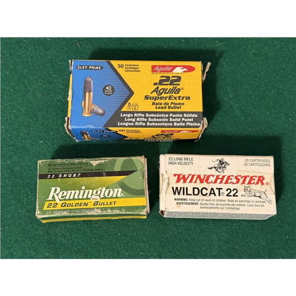 22 Caliber Winchester, Remington, Aquila Cartridges