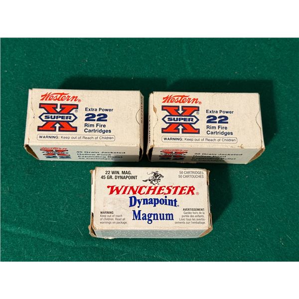 22 Caliber Winchester and Western Super X Cartridges