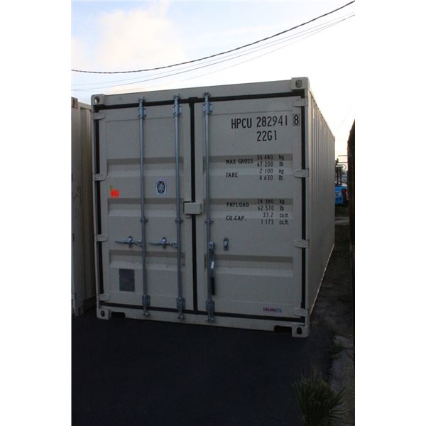 2025  8'  X  8'  X  20'  Beige Shipping Container - New Condition