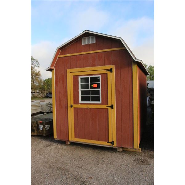 Red Barn Style Skid Mount  8'  X  12'  X  10.5'  Storage Shed w/Floor,