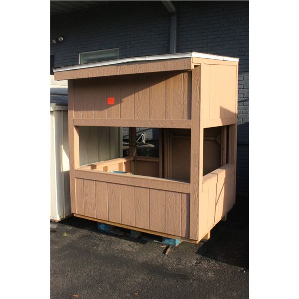Tan 5'  X  6'  X  6'  Out Buiding w/Door, Service Windows