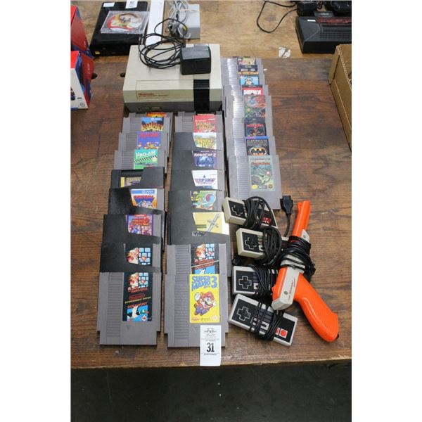 Nintendo Vintage Gaming System w/4 Controllers, Zapper Gun,  27 Games