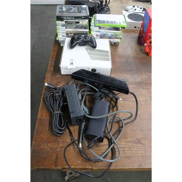 Xbox 360  Gaming Console, Adapters, Accessories,  23 Games
