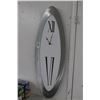 Image 1 : Brushed Metal Framed Oval Contemporary Wall Clock