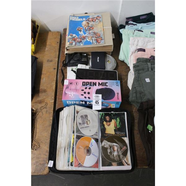 Pentax Digital Camera, CD Player, Karaoke Mic, Music CD Collection