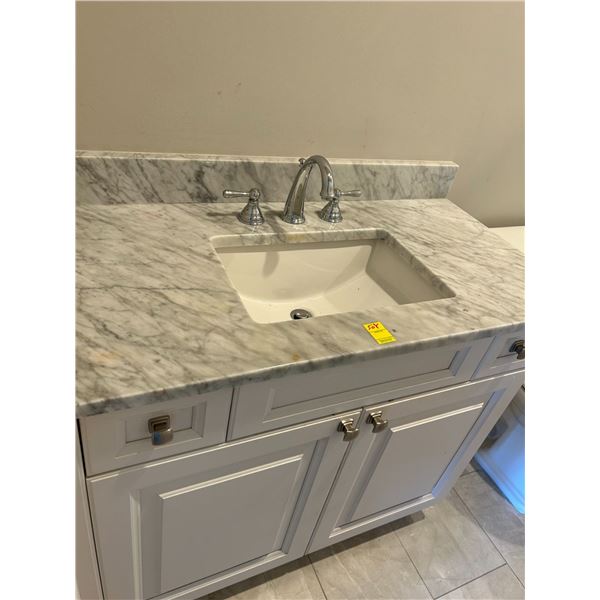 Marble Top/White Cabinet and Bathroom Salvage Upstairs Bedroom 1 *MUST BE REMOVED BY MARCH 31