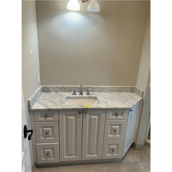 Marble Top/White Cabinets and Bathroom Salvage Upstairs Bedroom 2 *MUST BE REMOVED BY MARCH 31