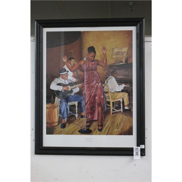 Framed Wall Art Creature of Jazz by Jason Delancy - 24"  X  36"