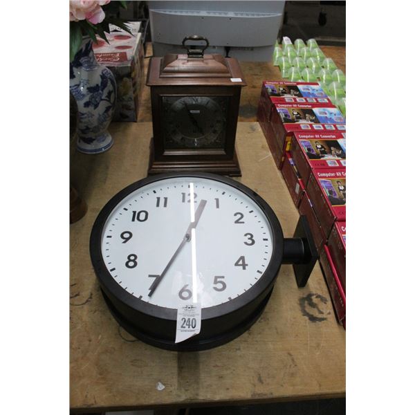 Wall Mounted 2 Sided Wall Clock, Desk Top Clock