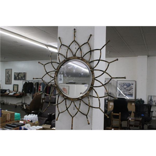 Sun Burst Metal Framed Mirror - No Shipping