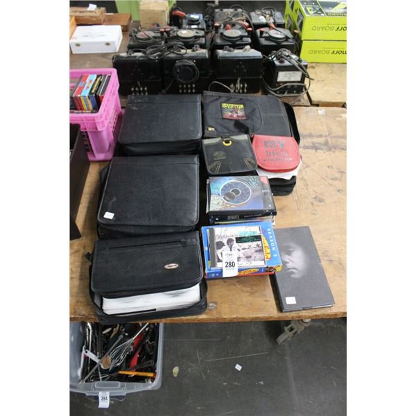 Large Music CD Collection w/Carry Cases - One Autographed