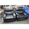 Image 2 : 2-Black Leather Power Rocker Recliner - 2 X $