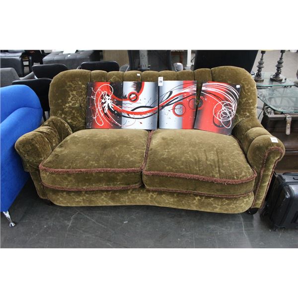 Robb Stuckey Brown Cloth Contemporary Loveseat