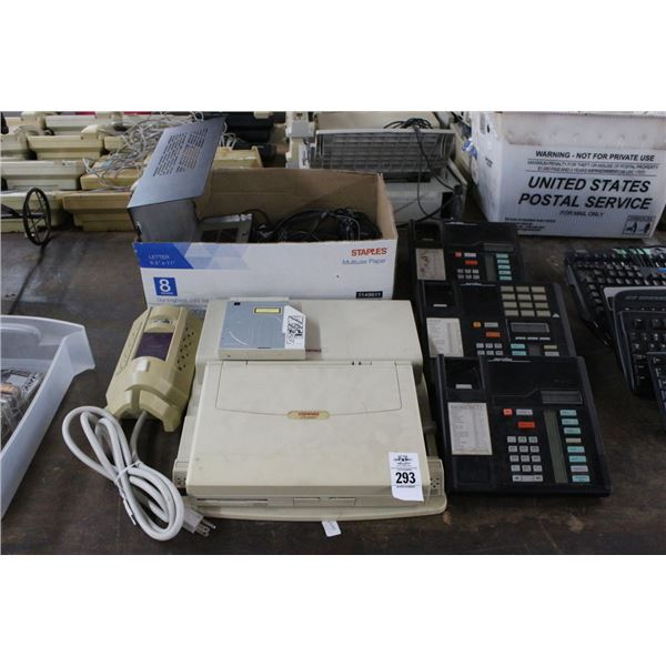 Compaq Vintage Laptop w/Docking Station, Power Splitter, Computer Speakers, Modums