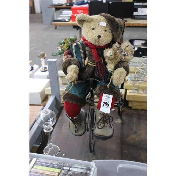 Plush Bear Riding Bicycle Décor