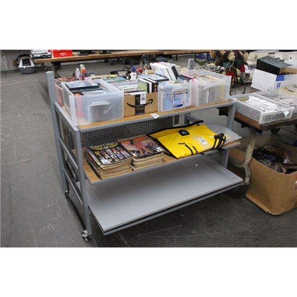 Rolling 3 Shelf Display