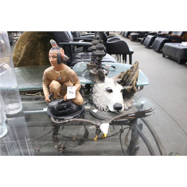 Eagle, Wolf, Indian Décor 3 - Slight Damage