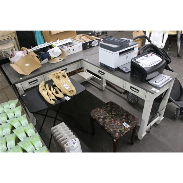 2 Tone Gray Desk w/Right Return