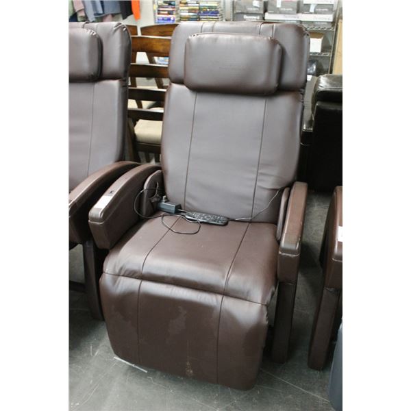 Lifesmart Brown Leather Massaging Recliner