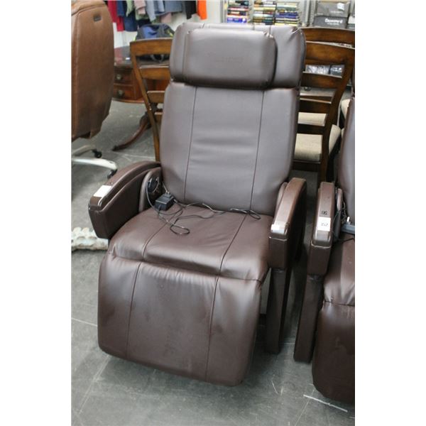 Lifesmart Brown Leather Massaging Recliner