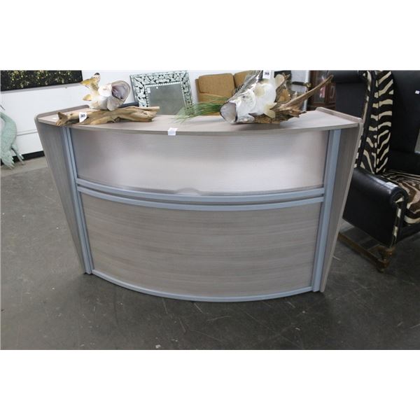 Contemporary Gray w/Opaque Glass Reception Desk