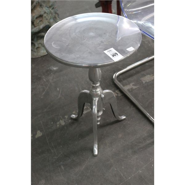 Chrome Round Adjustable Height End Table