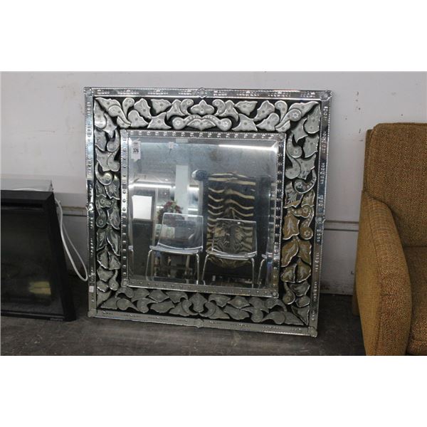 Ornate Etched Framed Mirror - 3'  X  3'