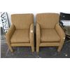 Image 1 : Tan Cloth Armchairs - Pair