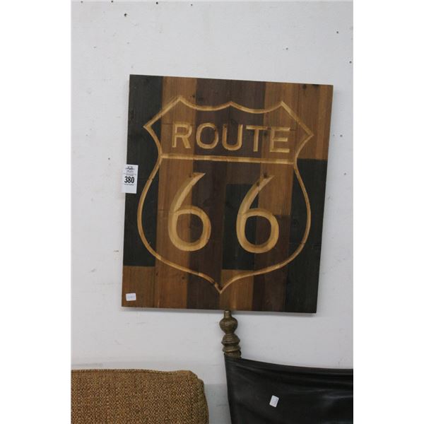 Route 66 Carved Wooden Wall Décor