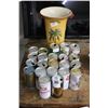 Image 1 : Vintage Collector Beer Cans, Palm Motif Vase