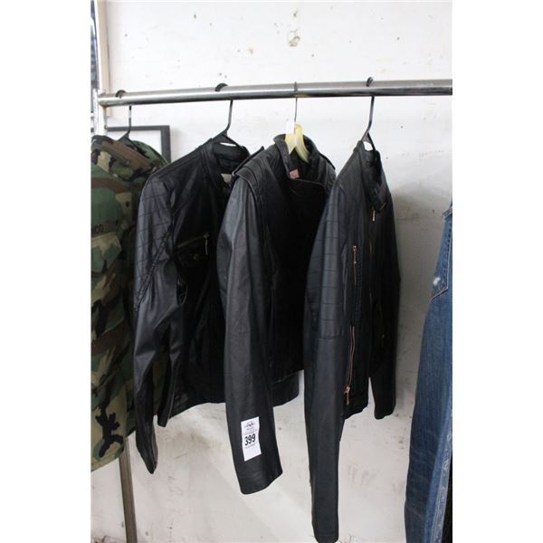 3-Black Leather Jacket - 3 X $