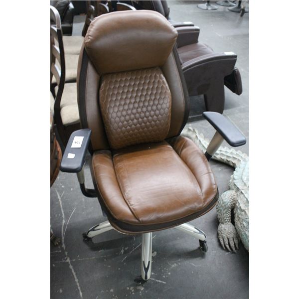 Brown Leather Secretarial Chair