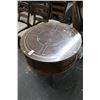 Image 1 : Round Mahogany Claw Foot 8 Drawer Leather Inlay Round Pedestal Table