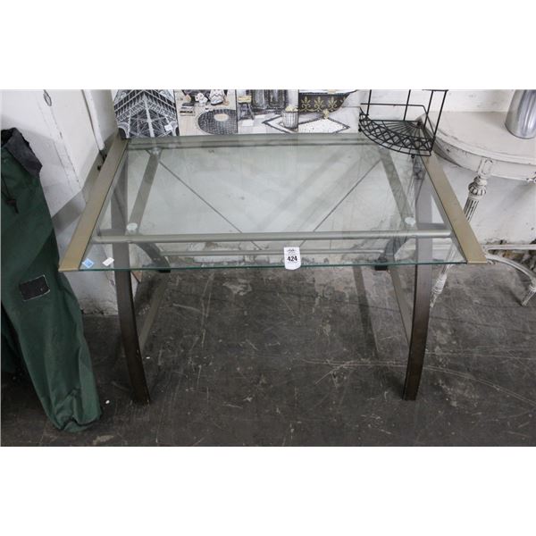 Contemporary Glass Top Computer Desk