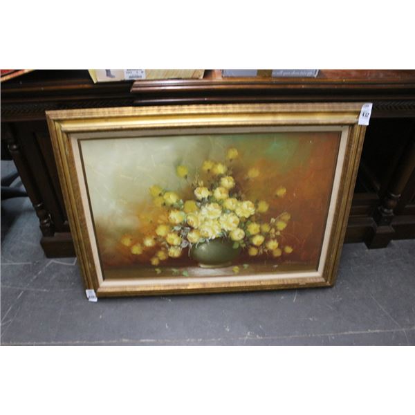 Oil On Canvas Floral Still Life - 24"  X  30"