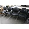 Image 1 : 4-Black Rolling Side Armchair - 4 X $