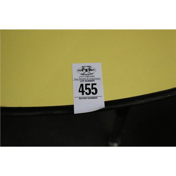 Large Round Yellow Adjustable Height Work Table