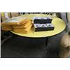 Image 2 : Large Round Yellow Adjustable Height Work Table