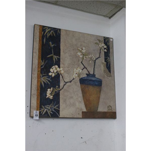 Oil On Canvas Oriental Wall Art Signed Gretchen - 30"  X  30"