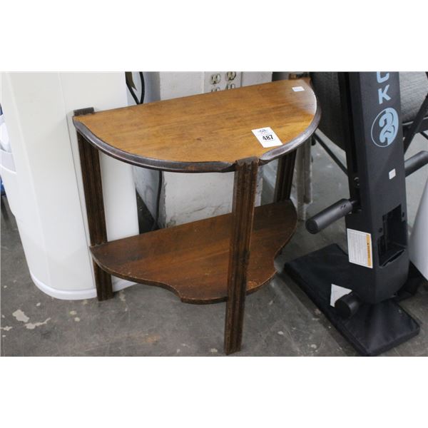 Oak Half Moon Small Table