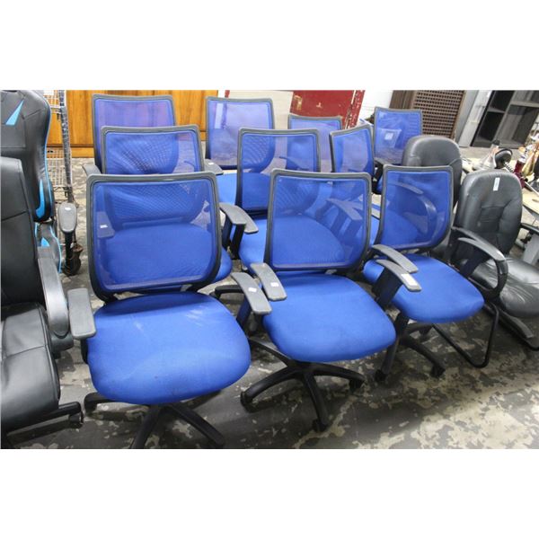 10-Blue Cloth Secretarial Archair - 10 X $