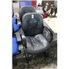 Image 1 : Black Leather Side Armchairs - Pair