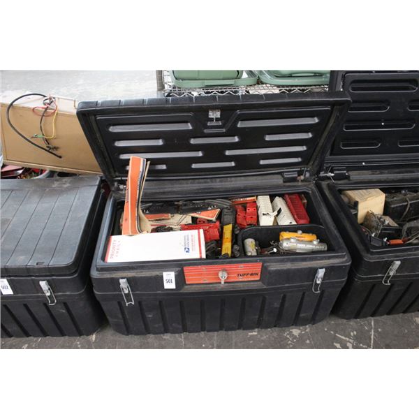 Tuff Bin Tote w/Lionel Train Cars/Accessories