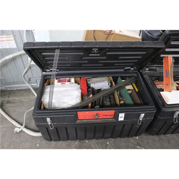 Tuff Bin Tote w/Lionel Train Cars/Accessories