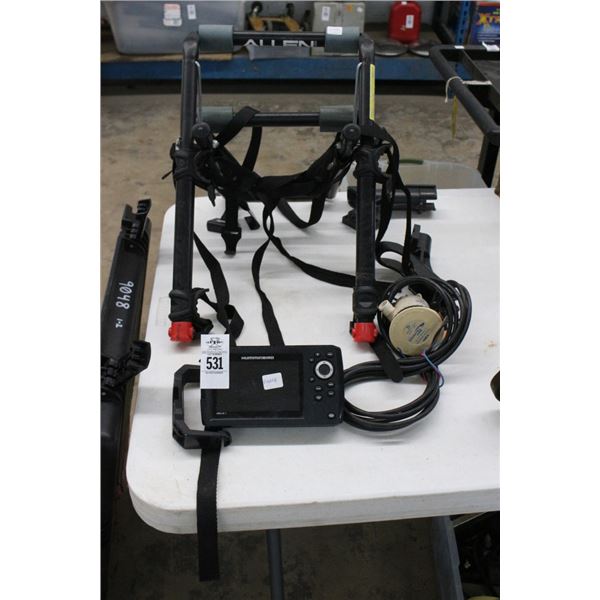 Bike Rack, Hummingbird Depth Finder, Rod Holder