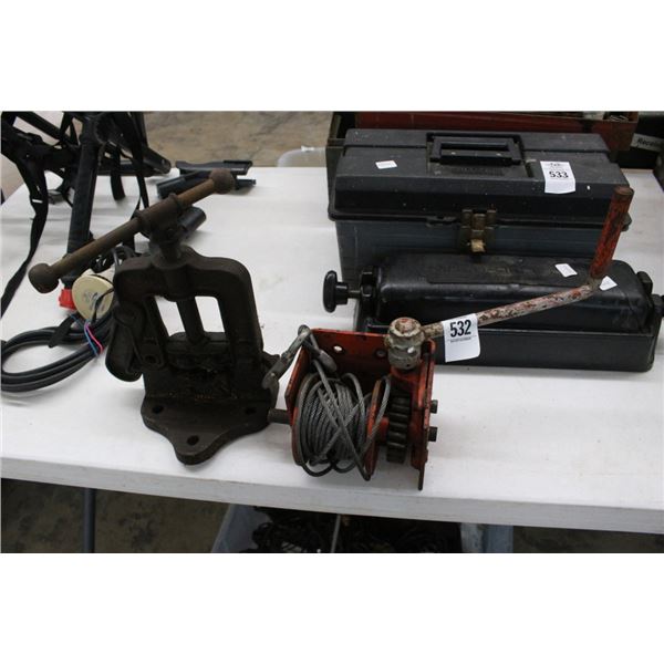 Cable Winch, Pipe Vise