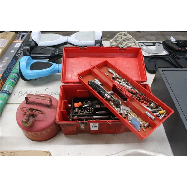 Toolbox w/Sockets, Vintage Safety Tool Can