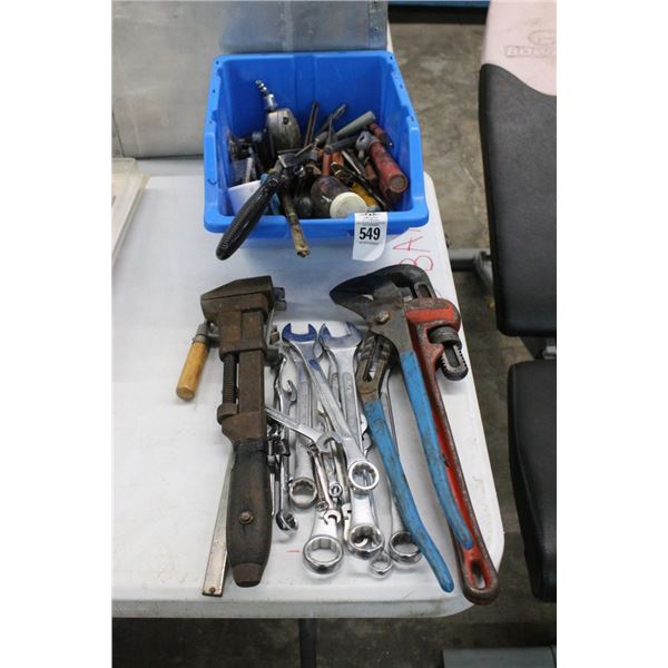 Pipe Wrenches, Combo Wrenches, Asst. Hand Tools